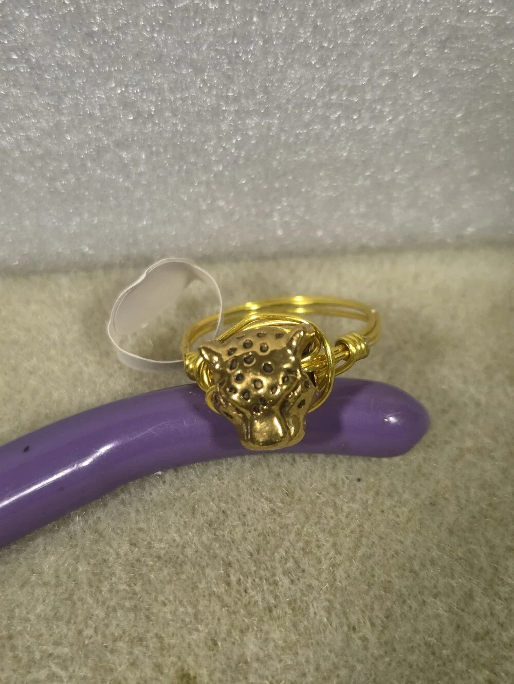 Handcrafted Gold Leopard Head Wire-Wrapped Ring - Men's Jewelry